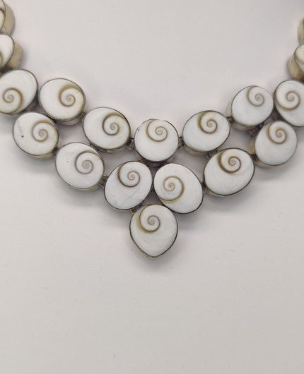 Vintage silver necklace with big quartz stones