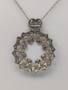 Vintage hopeinen riipus ketjulla ja kvartsi kivillä