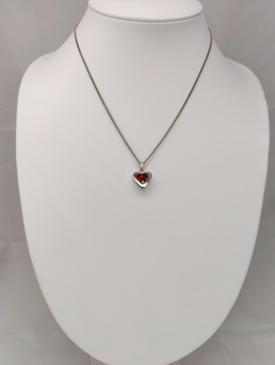 Vintage silver heart shaped pendant with chain