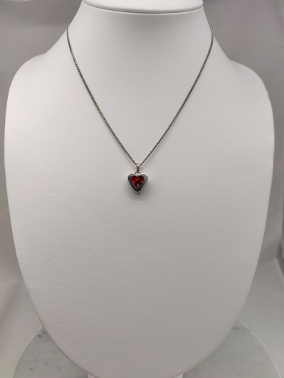 Vintage silver heart shaped pendant with chain