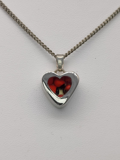 Vintage silver heart shaped pendant with chain