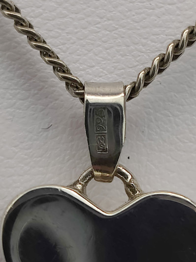 Vintage silver heart shaped pendant with chain