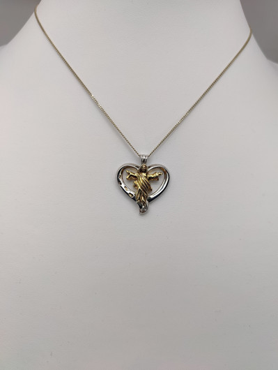 Vintage silver pendant with chain