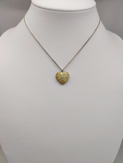 Vintage silver set of pendant with chain and earrings