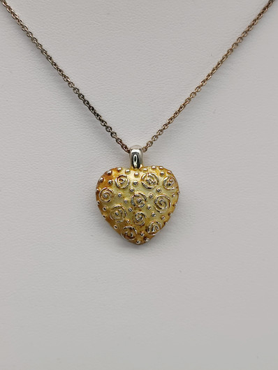 Vintage silver set of pendant with chain and earrings