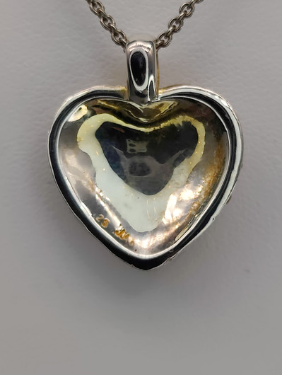 Vintage silver set of pendant with chain and earrings