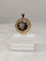 Vintage gold pendant with quartz 