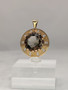 Vintage gold pendant with quartz 