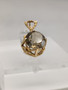 Vintage gold pendant with quartz 