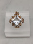 Vintage gold pendant with topaz
