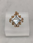 Vintage gold pendant with topaz