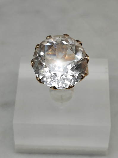 Vintage Quartz gold ring  