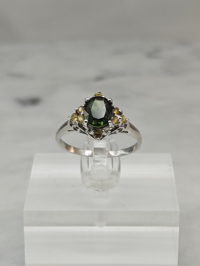 Vintage 10ct  kultainen  safiiri sormus 