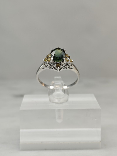 Vintage 10ct  kultainen  safiiri sormus 