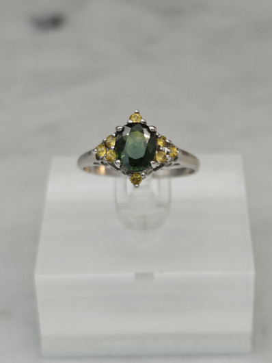 Vintage 10ct  kultainen  safiiri sormus 