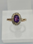 Vintage Ametisti kultasormus timanteilla