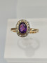 Vintage Ametisti kultasormus timanteilla
