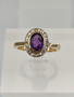 Vintage Ametisti kultasormus timanteilla