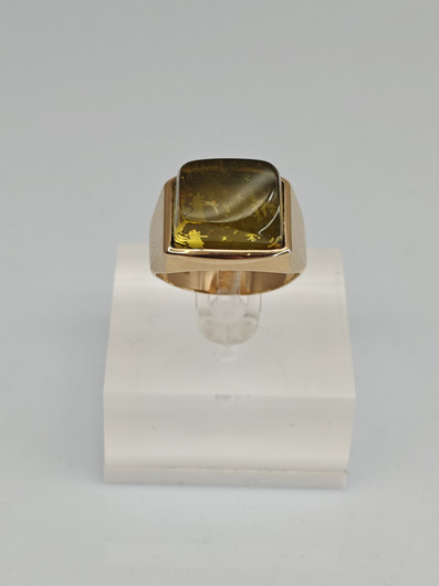 Vintage Baltic Amber gold ring  