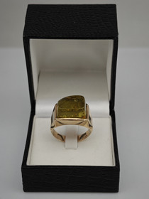 Vintage Baltic Amber gold ring  