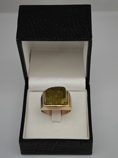 Vintage Baltic Amber gold ring  