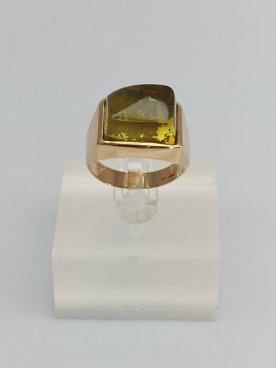Vintage Baltic Amber gold ring  