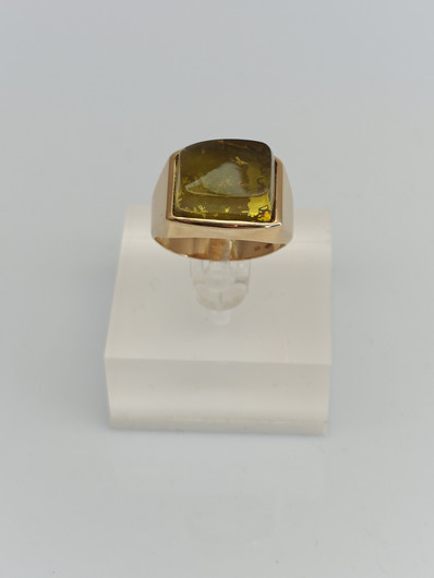 Vintage Baltic Amber gold ring  