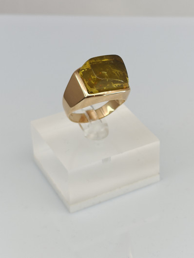 Vintage Baltic Amber gold ring  