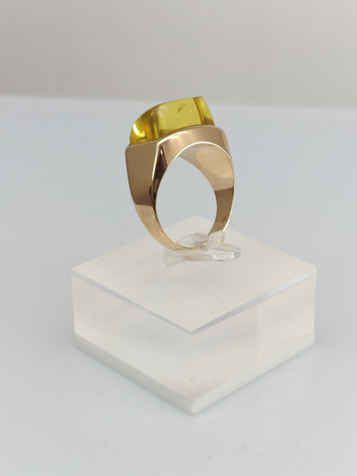 Vintage Baltic Amber gold ring  