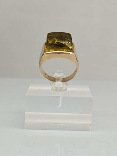Vintage Baltic Amber gold ring  