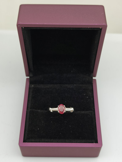 Vintage Ruby silver ring  