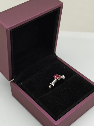 Vintage Ruby silver ring  