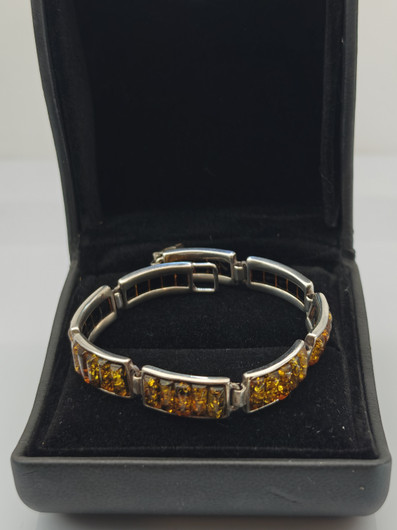 Baltic Amber silver bracelet 