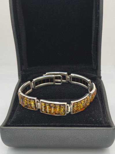 Baltic Amber silver bracelet 