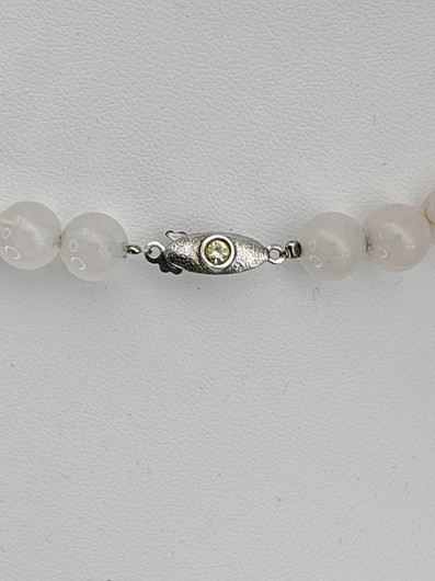 Vintage Rose quartz silver necklace