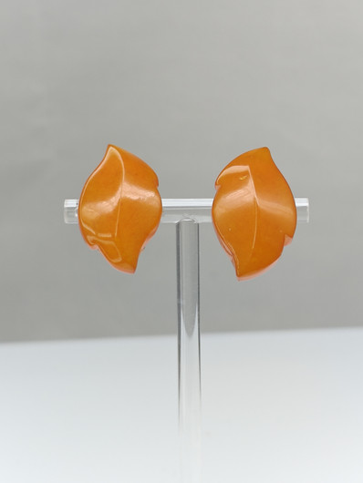 Vintage Baltic amber clips earrings