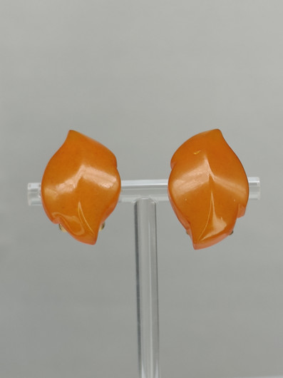 Vintage Baltic amber clips earrings