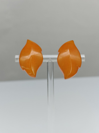 Vintage Baltic amber clips earrings