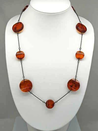 Vintage Baltic Amber necklace 74 cm