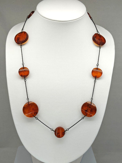 Vintage Baltic Amber necklace 74 cm
