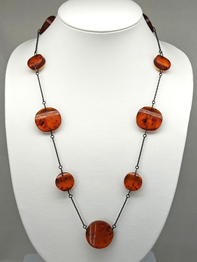 Vintage Baltic Amber necklace 74 cm