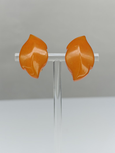 Vintage Baltic amber clips earrings