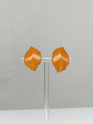 Vintage Baltic amber clips earrings