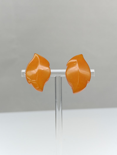 Vintage Baltic amber clips earrings