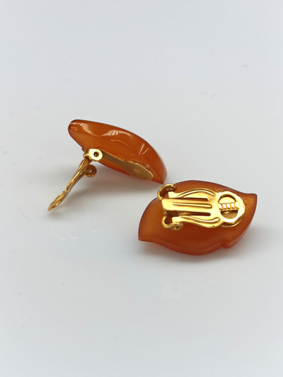 Vintage Baltic amber clips earrings