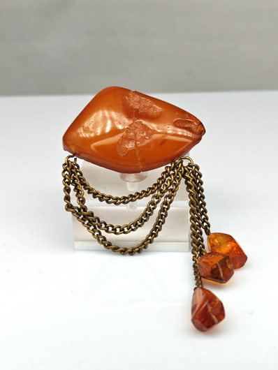 Vintage Baltic amber brooch