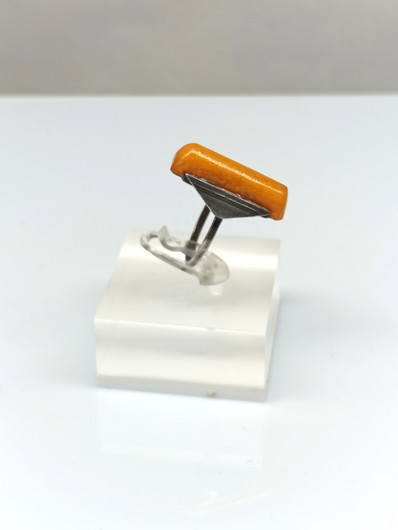 Vintage Baltic Amber silver ring