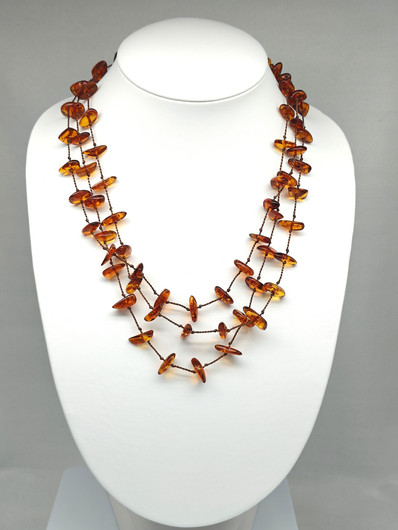Vintage Baltic Amber necklace 62 cm