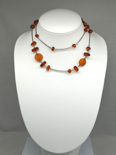 Vintage Baltic Amber necklace 88 cm