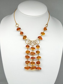 Vintage Itä-meren Meripihka kaulakoru 46 cm